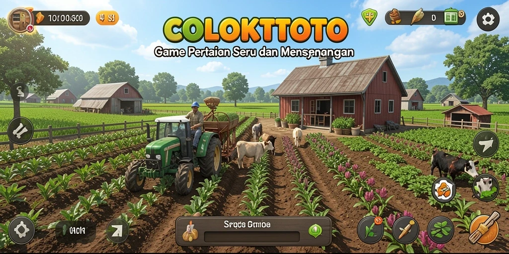 Screenshot menunjukkan gameplay menarik dari COLOKTOTO dengan ladang subur.