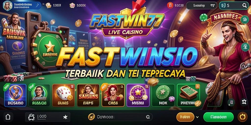 Tampilan gameplay Live Casino yang mendebarkan dan interaktif di FASTWIN77.