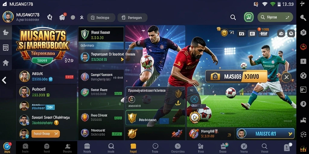 Tangkapan layar gameplay utama MUSANG178 yang menunjukkan aksi taruhan olahraga.