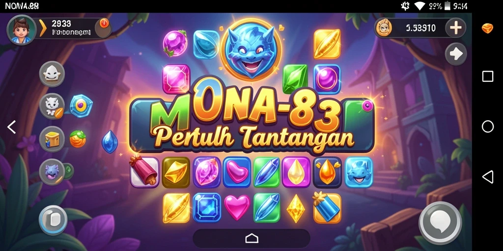 Tampilan gameplay match-3 NONA88 dengan grafis yang menarik.