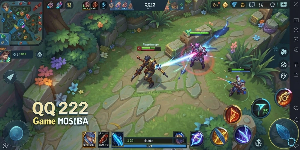 Screenshot QQ222 menampilkan aksi seru dalam pertarungan MOBA.