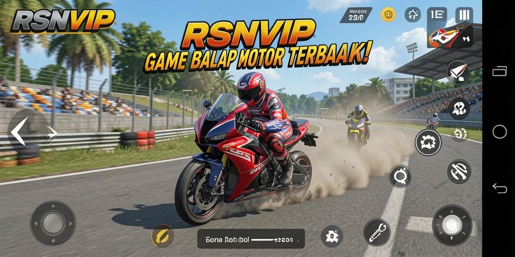 Gameplay intens dan mendebarkan dalam balapan motor.