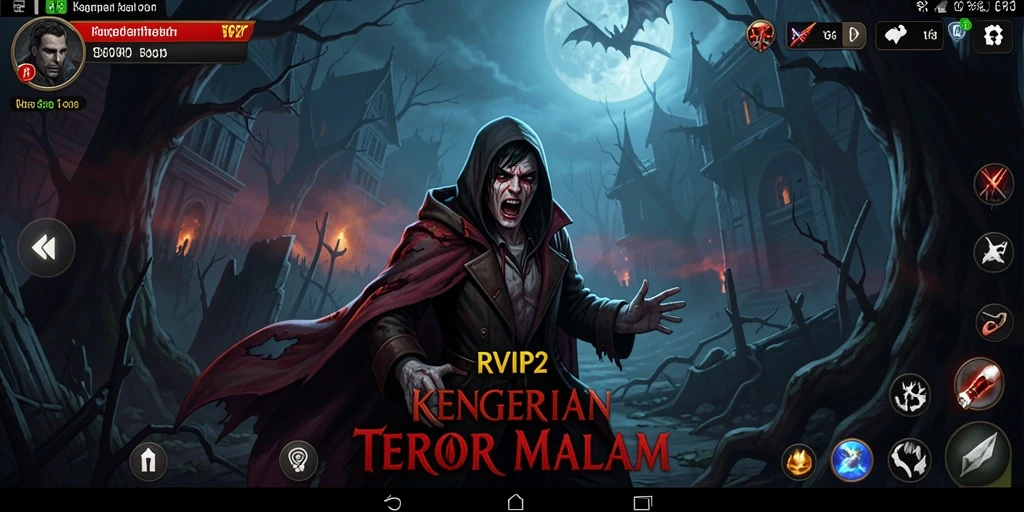 Screenshot gameplay RVIP2 dengan suasana horror yang mencekam.