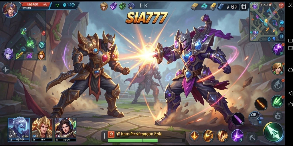 Tangkapan layar gameplay SIA777 yang menunjukkan aksi pertarungan seru.