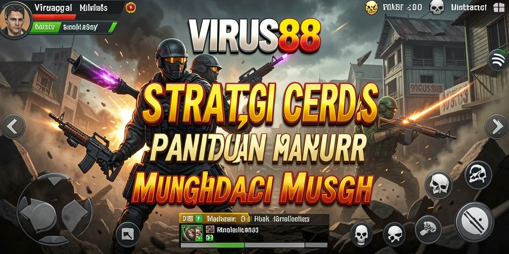 Tampilan menarik dari gameplay strategi dalam VIRUS88.